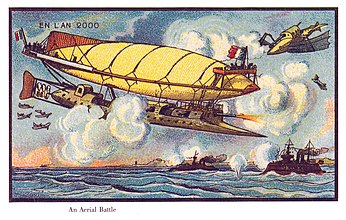 Air battle in the year 2000, France, 1899.