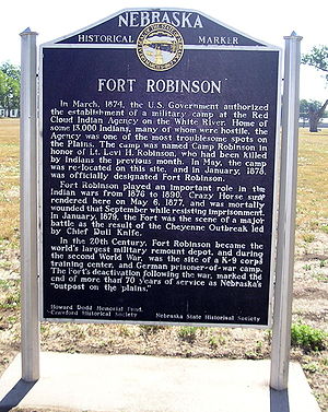 Nebraska State Historical Marker at Fort Robinson. Ft Rob HM.JPG