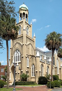 Congregation Mickve Israel, Savannah, Georgia (founded 1733, built 1876-78) GA Savannah HD Mickve sq pano01.jpg