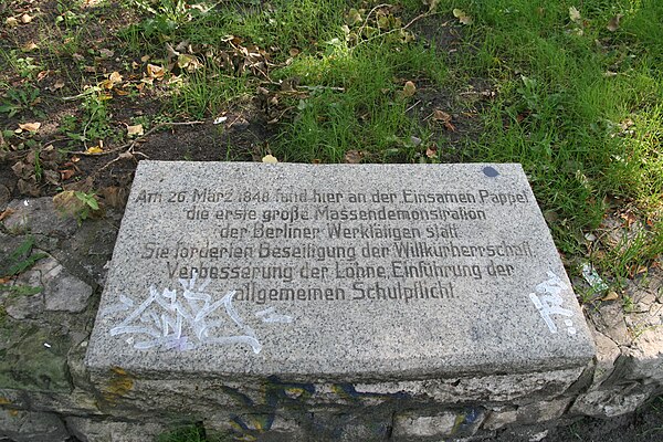 Memorial stone for the demonstration on 26 March 1848.