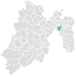 メヒコ州内のエカテペックの位置の位置図