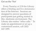 Image 211997 advertisement in State Magazine by the US State Department Library for sessions introducing the then-unfamiliar Web. (from History of the World Wide Web)
