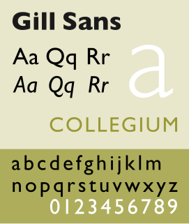 <span class="mw-page-title-main">Gill Sans</span> Humanist sans-serif typeface family developed by Monotype