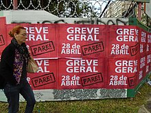 Posters announcing the strike, in Porto Alegre, Rio Grande do Sul Greve Geral . 28 de abril . Pare! (Porto Alegre, Brasil).jpg