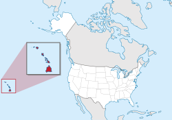 अमेरिका के नक्शा जेह में Hawaii के हाइलाइट कइल गइल बा