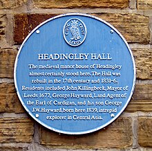 Headingley Hall blue plaque 12 July 2018.jpg