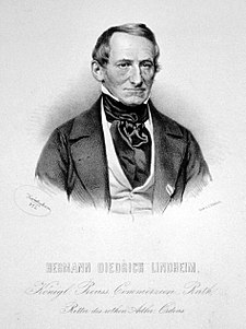 Hermann Dietrich Lindhem na litografii Josefa Kriehubera