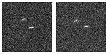 Arecibo radar image from 19 October 2003, showing the relative motion of the components. Hermes radar 2003.jpg