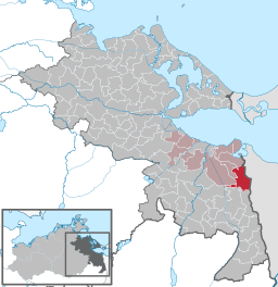 Läget för kommunen Hintersee, Mecklenburg-Vorpommern i Landkreis Vorpommern-Greifswald