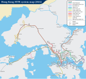 Plan du métro de Hong Kong.