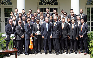 President George W. Bush and Houston Dynamo 2007 MLS Cup Champions