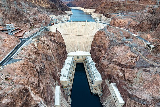 View of Hoover dam from Mike O'Callaghan–Pat Tillman Memorial Bridge walkway