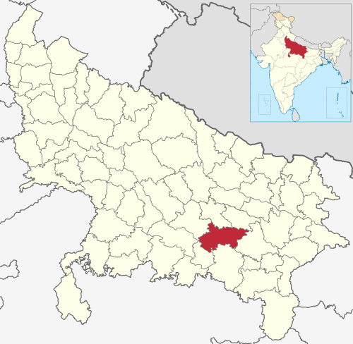 Location of Pratapgarh district in Uttar Pradesh