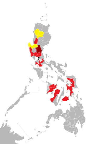 English: Philippine map highlighting Influenza...
