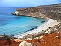 strand bij het Conigli eiland-Lampedusa