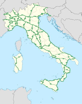 The E-road network in Italy Italia - Mappa strade europee.svg