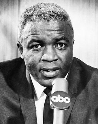 Robinson as an ABC sports announcer, 1965