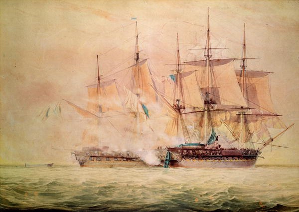 John Christian Schetky's Boarding the Chesapeake, which depicts the first broadsides between Chesapeake and Shannon