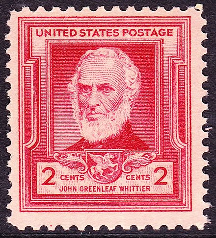 United States postal stamp of Whittier, issued in 1940