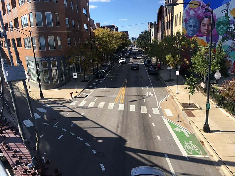 File:Jughandle bicycle left turn below (38368697302).jpg