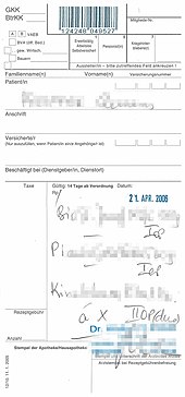 Medizin Rezept: Formulare und Kostenträger, Arzneiverordnung, Heilmittelverordnung