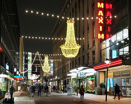 The Kluuvikatu street at Christmas