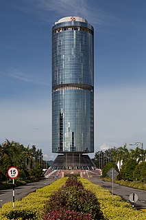 Tun Mustapha Tower Skyscraper in Kota Kinabalu, Sabah, Malaysia