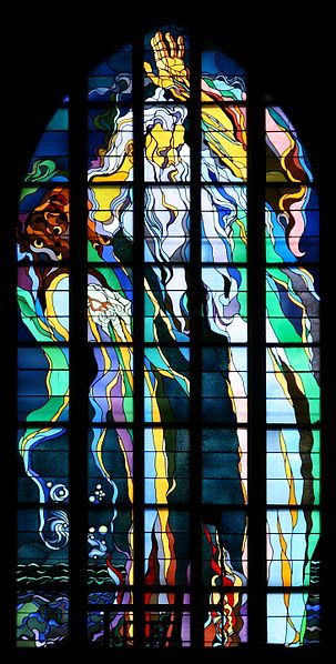 Stained-glass window in Franciscan Church, designed by Wyspiański