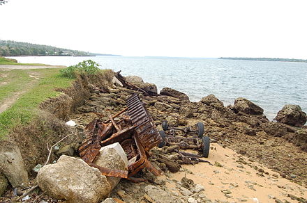 American WWII military vehicles rusting away