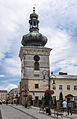 Bell tower of the parish church in Krosno, inside bells Urban and John and Marian
