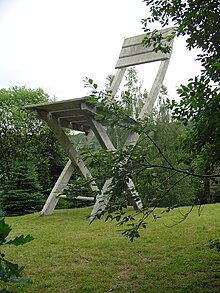 Tadeusz Kantor, Kantor's chair, concrete sculpture, height 14 m. Hucisko, Poland