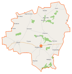 Mapa lokalizacyjna gminy Kuczbork-Osada