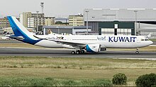 A Kuwait Airways Airbus A330-800neo. The airline phased in two of these aircraft in October 2020.[96]