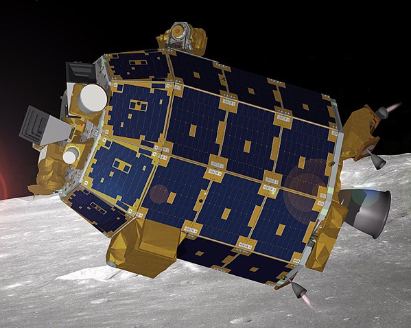 Artist's depiction of LADEE in lunar orbit