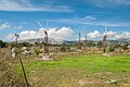 Windmils on Lasithi plateau on island of Crete