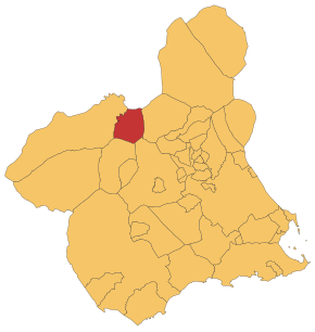 Localização de Calasparra na Região de Múrcia