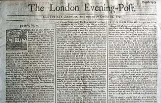 <i>London Evening Post</i> English newspaper from 1727 to 1797