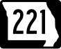 Route 221 marker