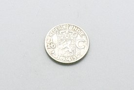 Koin perak Gulden Belanda 0,1 Gulden