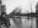 Hoogwater in de Akerstraat, 1926