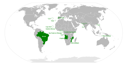 Carte des pays lusophones