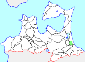 下田町の県内位置図