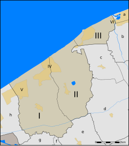 Harendijke (nr. VI op de kaart) binnen de gemeente De Haan