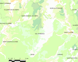 Valvignères - Localizazion