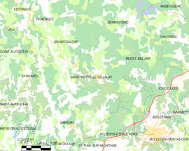 Mapa obce Saint-Yrieix-le-Déjalat