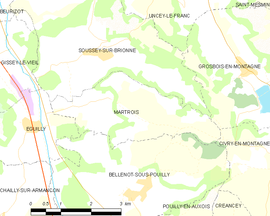 Mapa obce Martrois