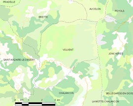 Mapa obce Volvent