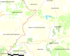 Mapa obce Saint-Victor-de-Buthon