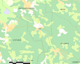 Mapa obce Uza