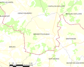 Mapa obce Pierrefitte-ès-Bois